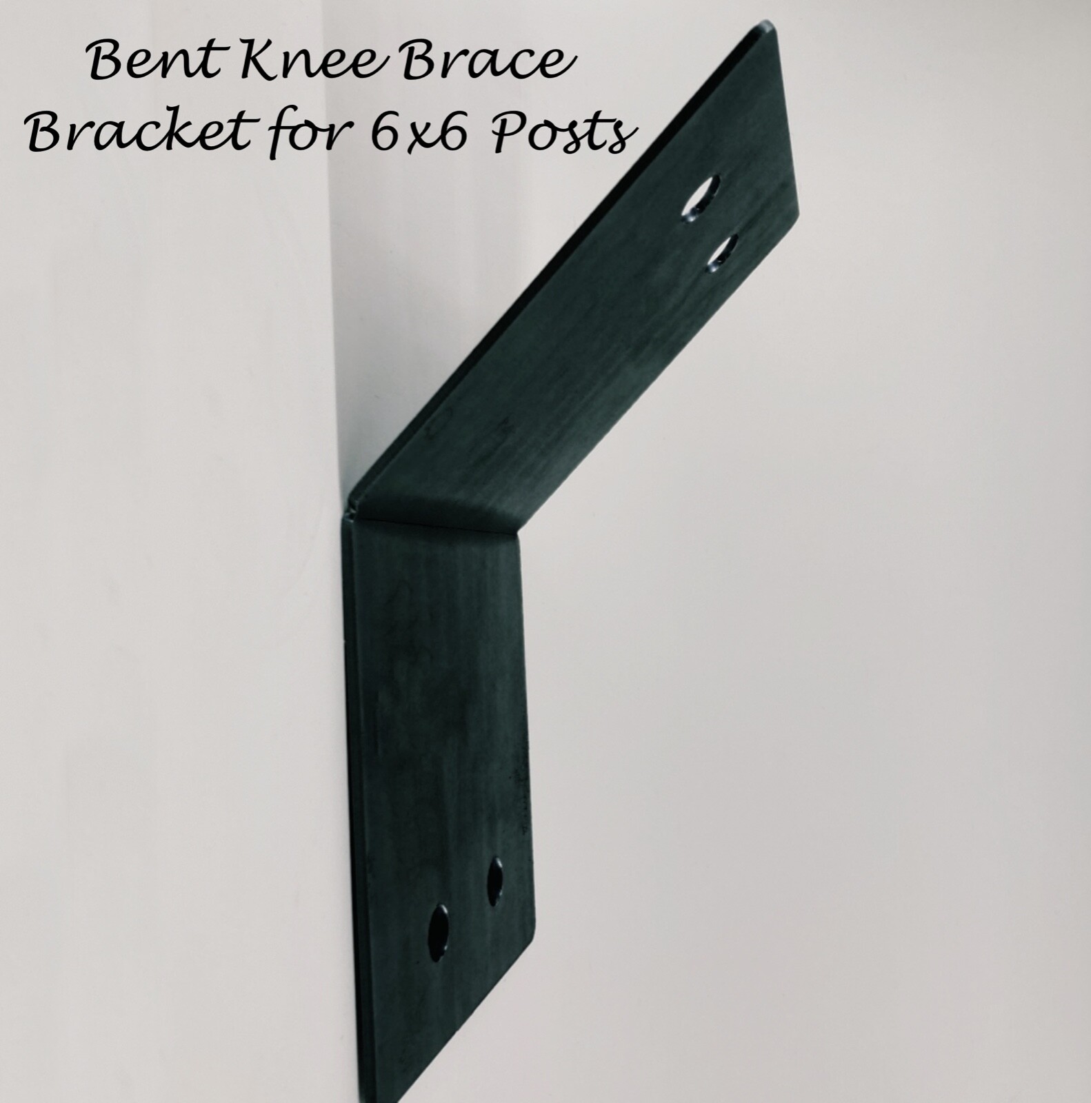 PostHugger™ Bent & Flat Knee Brackets For 6x6 Posts | 1/8" Thick 45 Degree Angle