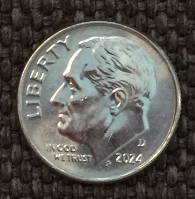 2024 D Dime Roosevelt, actual coin in picture, free shipping.