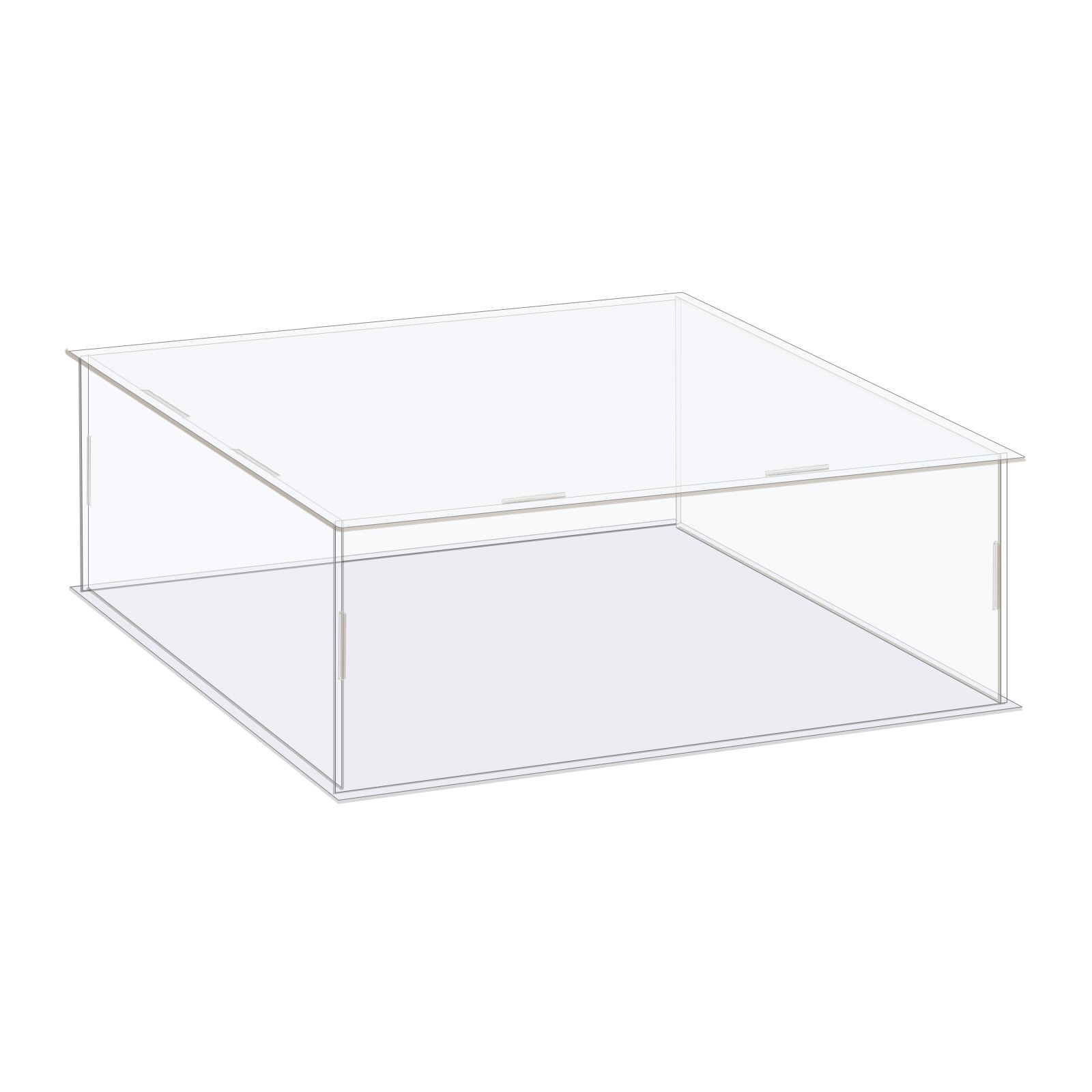 Display Case Box Acrylic Box Transparent Showcase 26x26x11cm for Collectibles