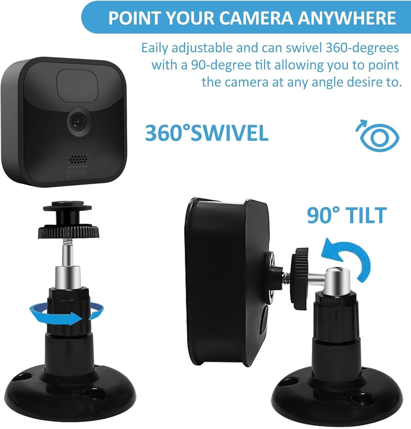 3X Blink XT/2 In/Outdoor Camera Wall Mount Bracket Protective Adjustable Holder