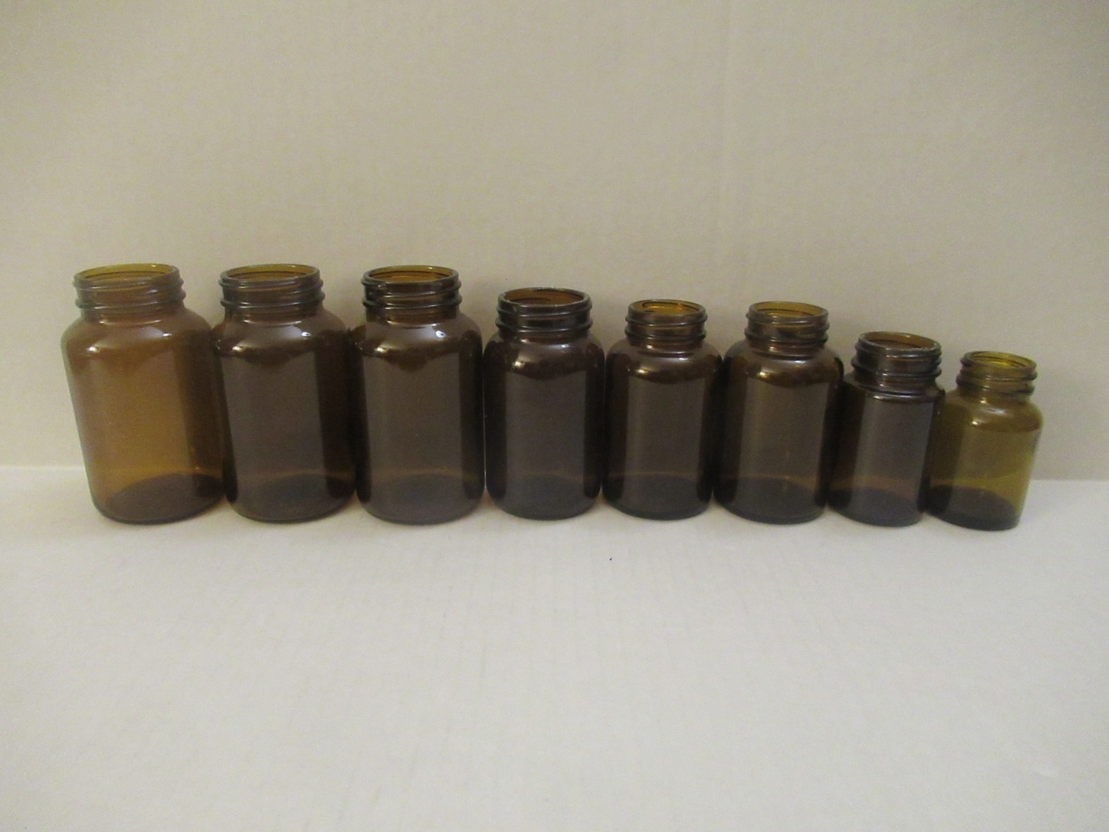 Brown Glass Jars for DIY Projects, Decoupage, Crafting (Variety Set) (8-Set)