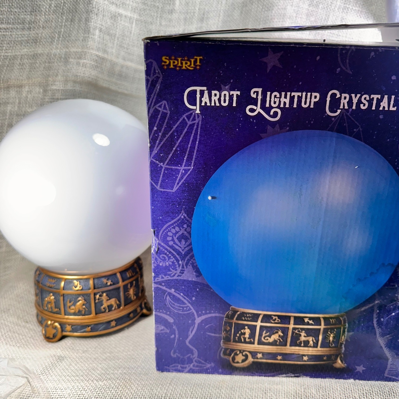 Spirit Halloween Tarot Lightup Crystal Ball Sound Activated Zodiac Base Prop
