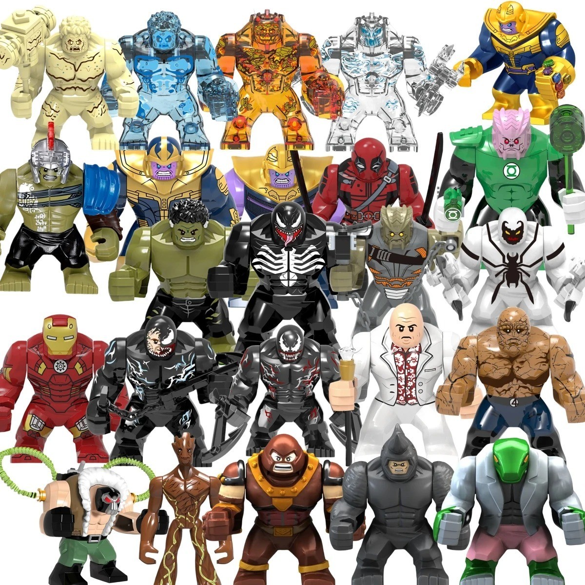 Green Muscle Superhero Minifigure Building Block Mini Action Figure Toy You Pick