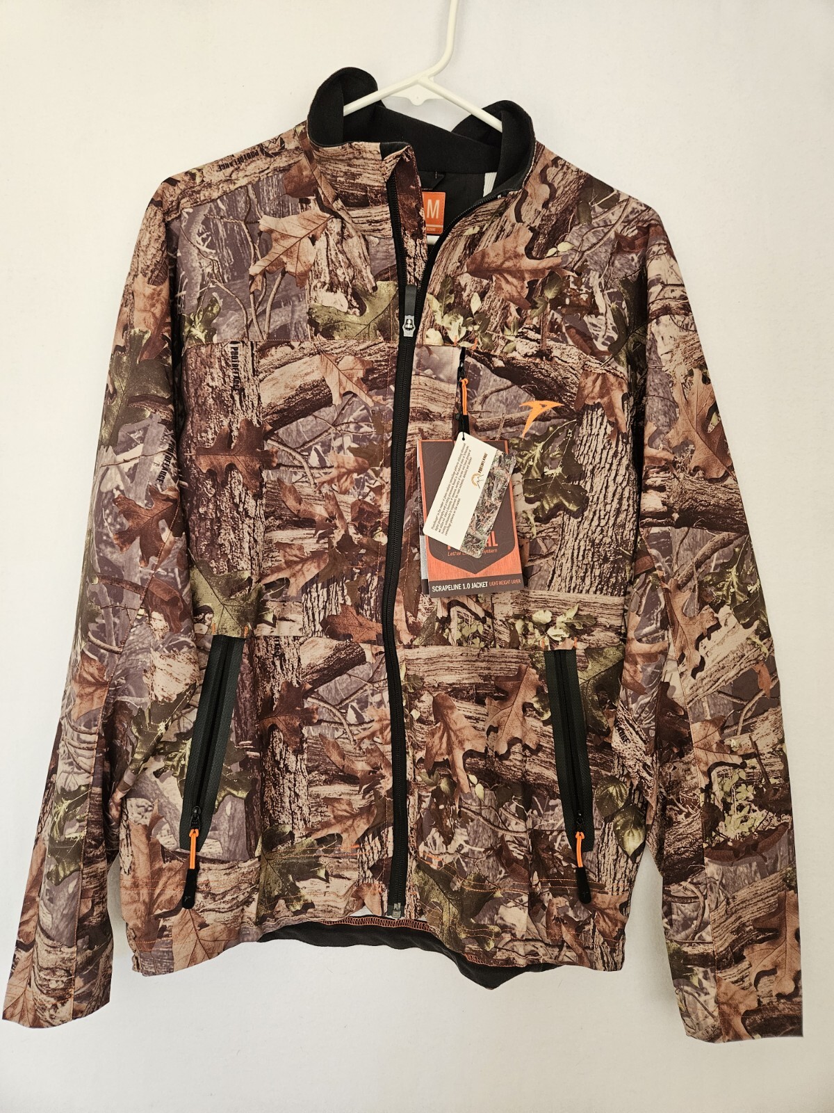 Plythal Scrapeline Medium Jacket Brown Forest Camo Full Zip Light-Weigh 1.0 NWT