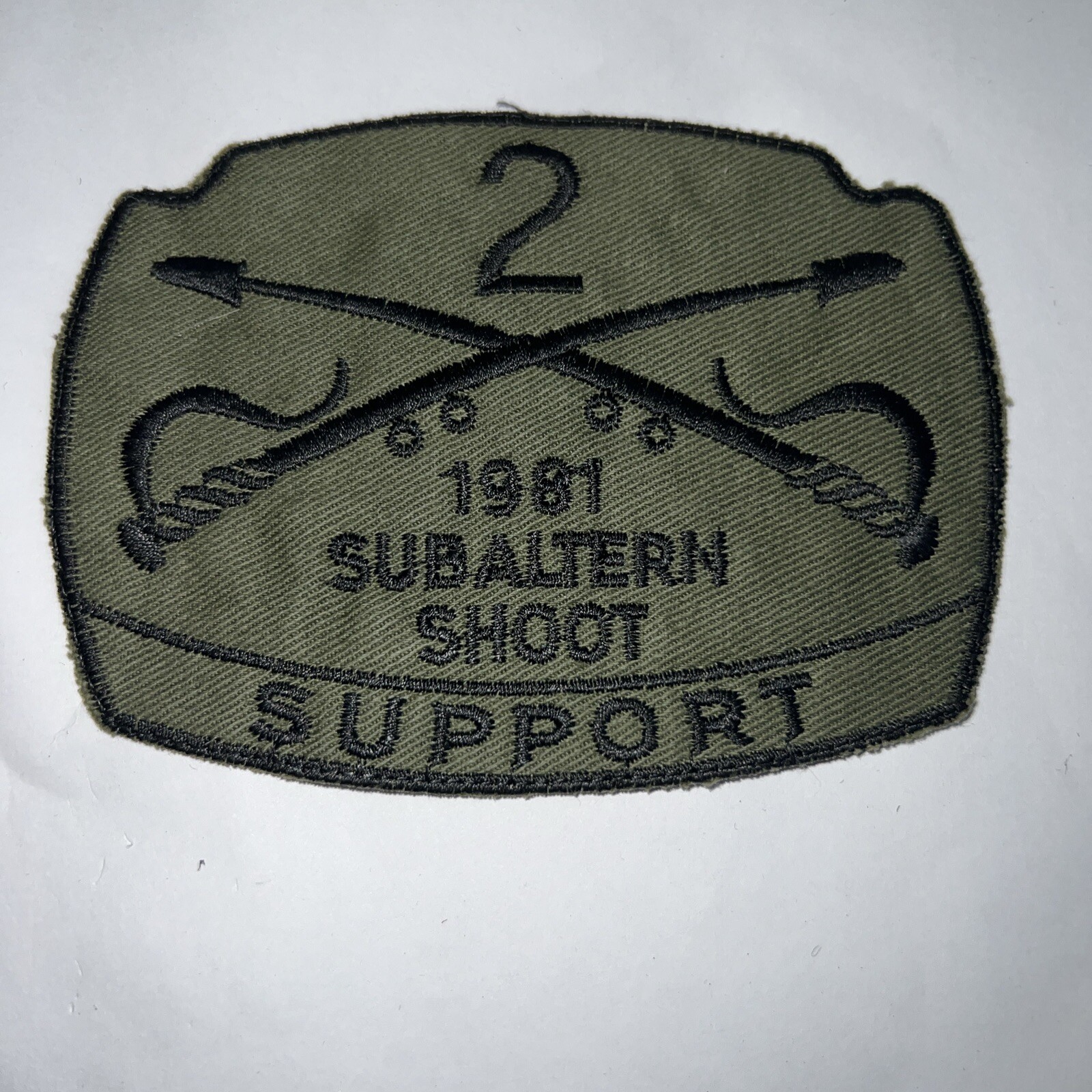 US Army Armored 2nd Cavalry 1980 Subaltern Challenge Shoot Support Patch Rare