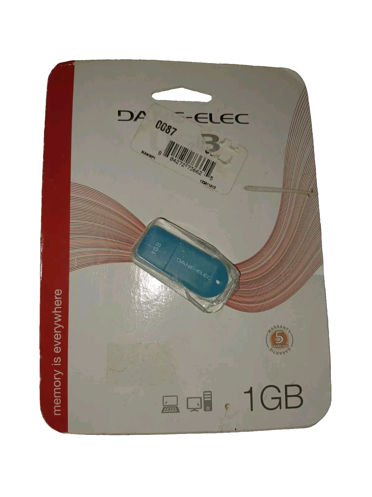 Dane Elec 1 GB USB Portable Memory New Sealed (ZV)
