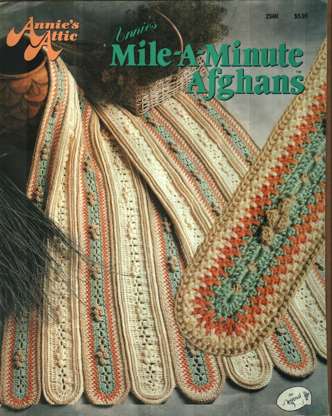 ANNIE'S MILE-A-MINUTE AFGHANS 6 DESIGNS CROCHET PATTERN BOOK