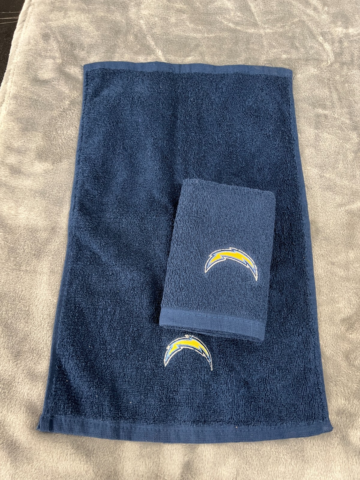 2x Los Angeles Chargers Towel 12x19" Bathroom Kitchen Hand Wash Gym Workout NFL