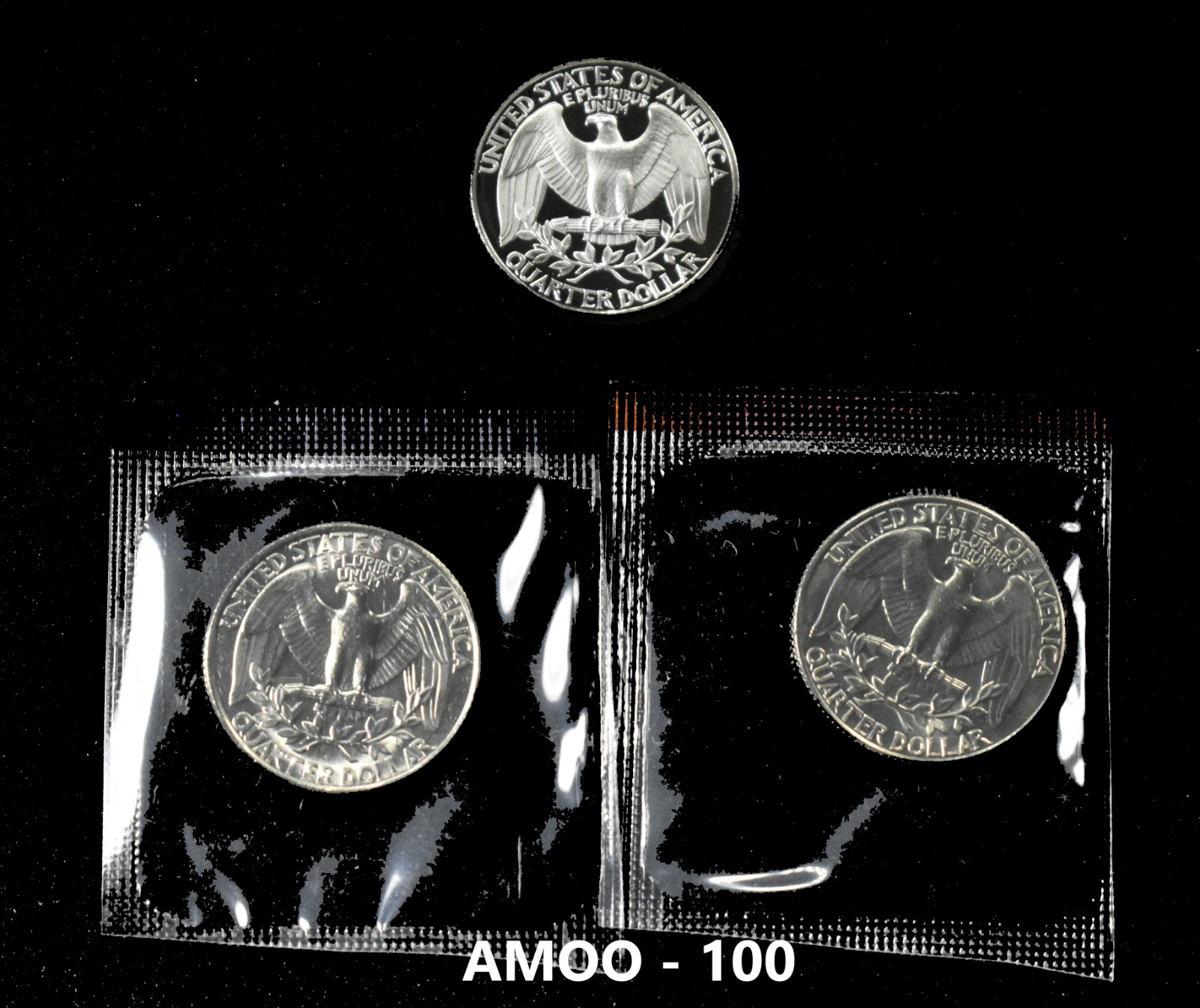 1993 P D S - Proof and 2 Uncirculated Washington Quarter U.S. Mint 3 Coin Set