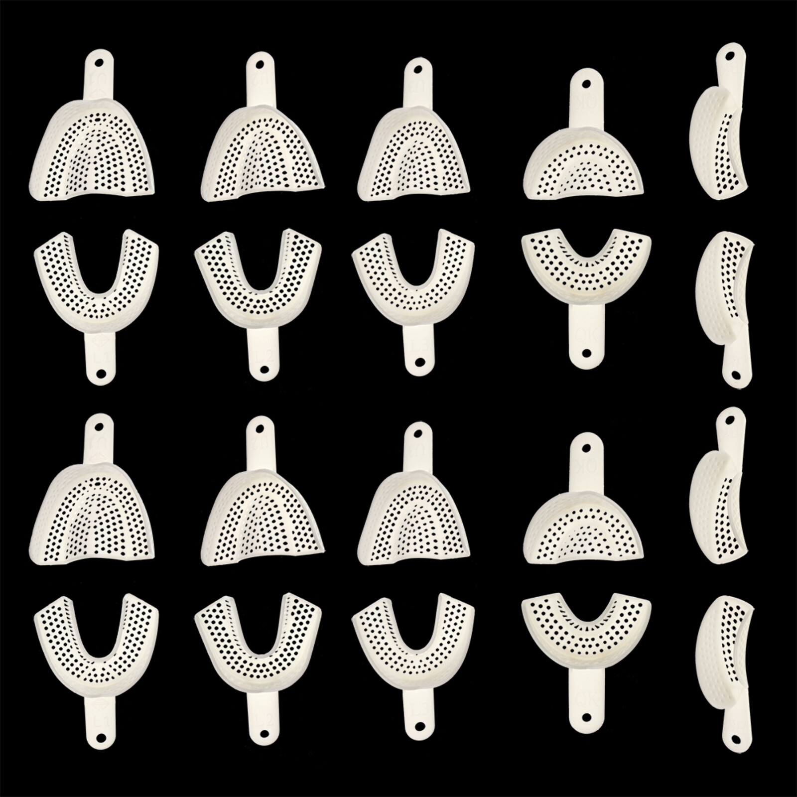 DENTAL IMPRESSION TRAYS UPPER+LOWER QUADRANT ANTERIOR All Sizes NEW