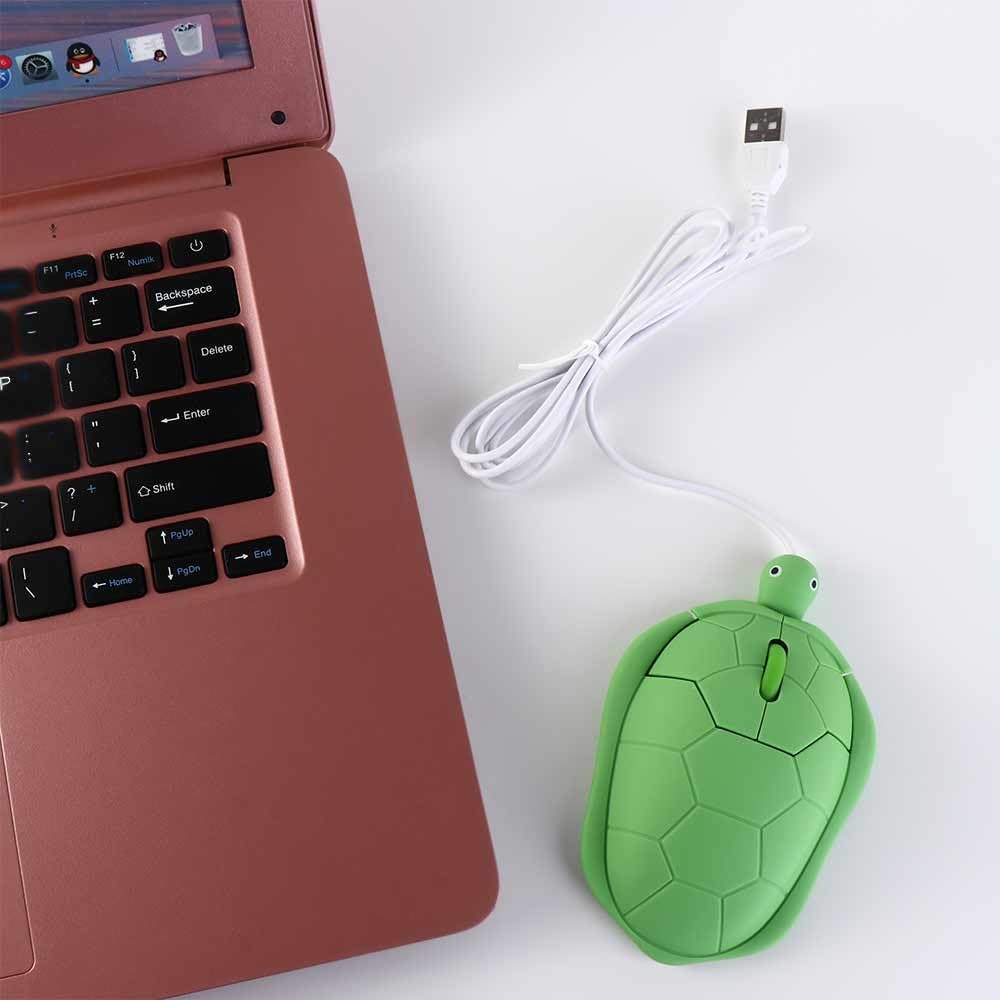 Cute Turtle Shape USB Wired Corded Mouse,1200DPI 3 Buttons USB Plug N Play Wi...