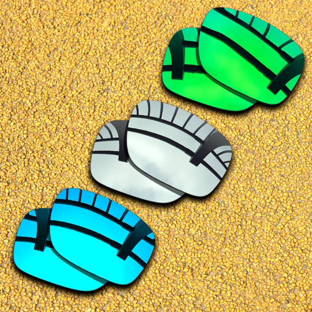 3 Pairs Lenses Replacement for-Oakley Catalyst Polarized-Green&Silver&Blue