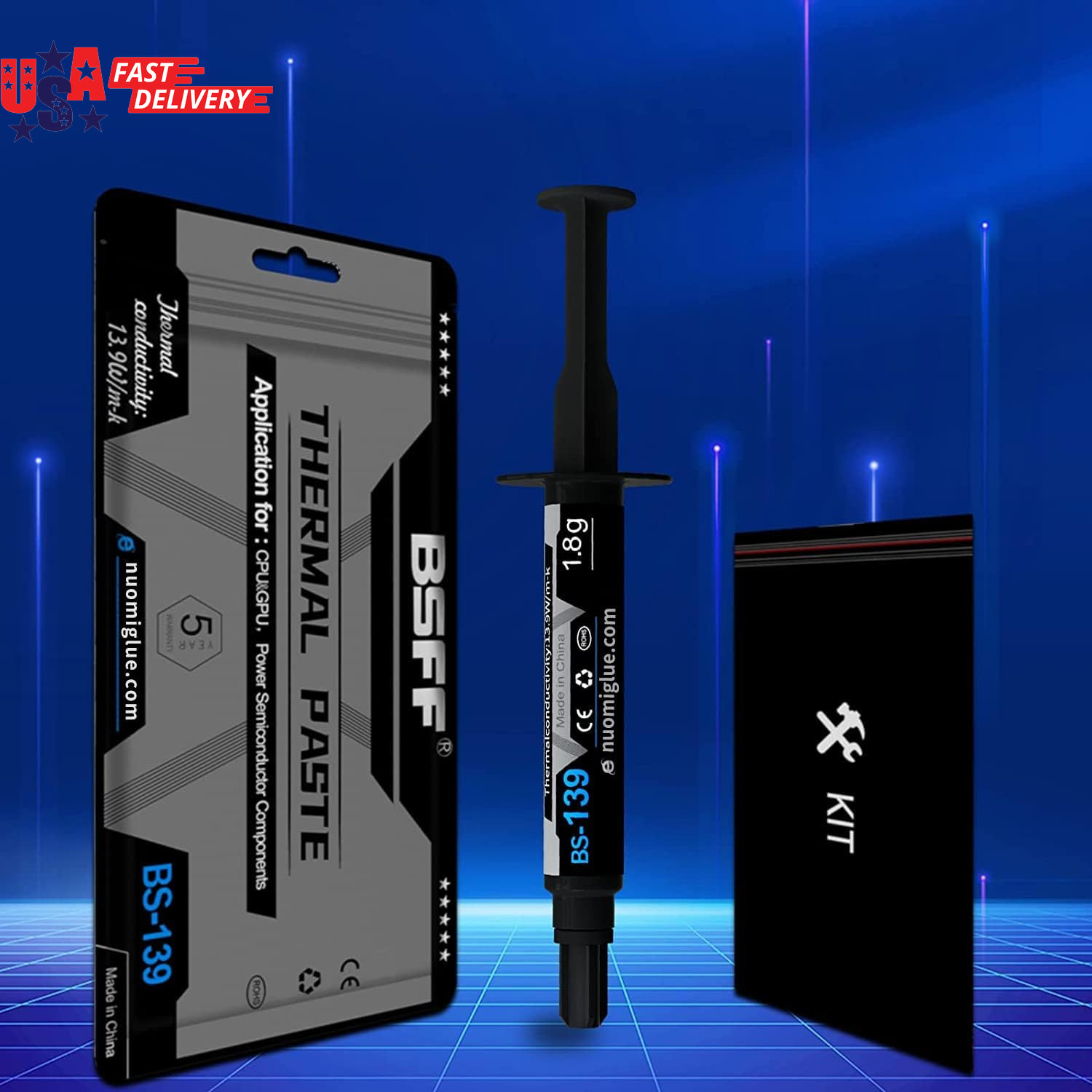 Thermal Paste, 1.8G with Toolkit CPU Paste Thermal Compound Paste Heatsink for I