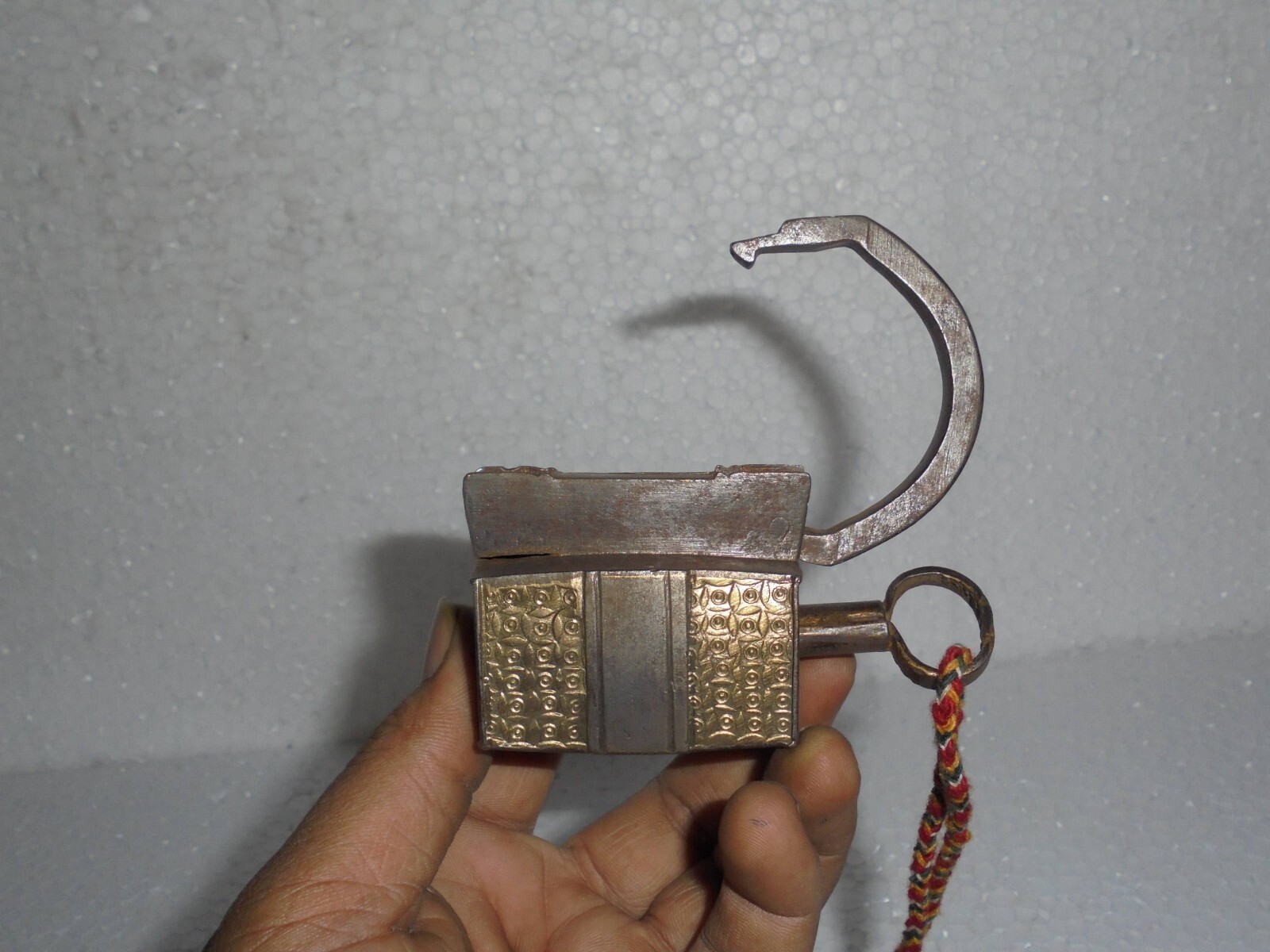 2 Pc Vintage Iron Solid Line Engraved & Brass Fitted Handcrafted Screw Padlock