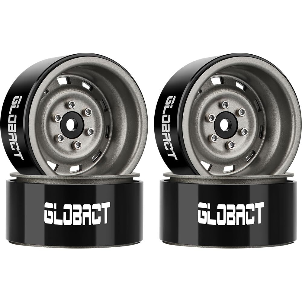 GLOBACT 1.9" Beadlock Wheels RC Wheel Hub for 1/10 Traxxas Axial Redcat RC Car