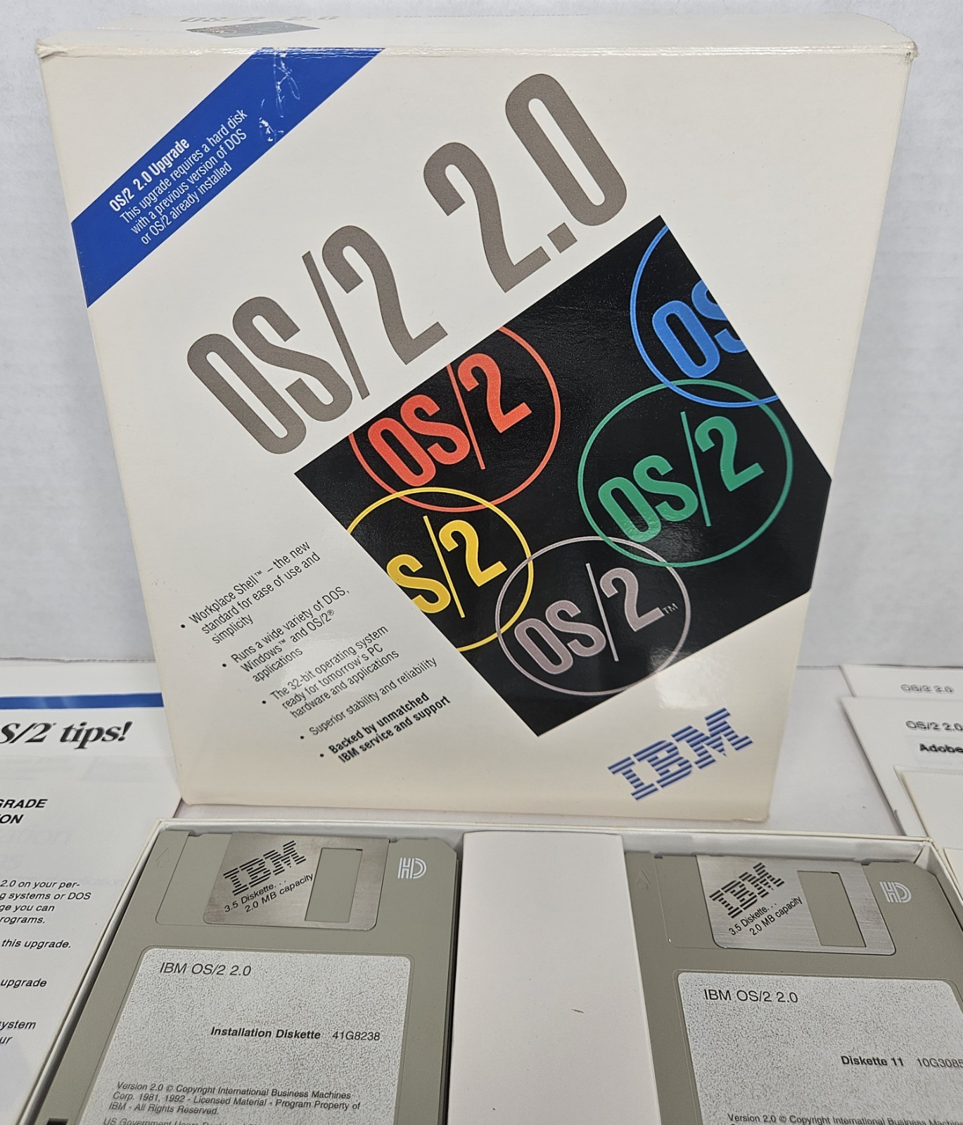 Vintage IBM OS/2 2.0 Full Version 3.5" in Original Box