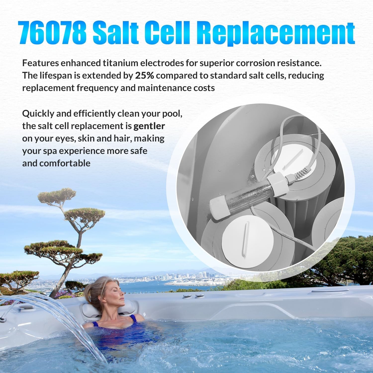 Salt Cell Replacement for Hot Spring ACE Systems,Chlorine Generator Cell 76078