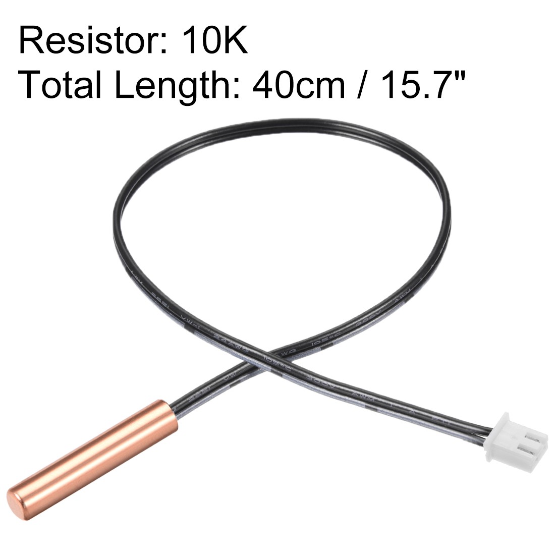 2Pcs 10K NTC Thermistor Probe 15.7" Copper Sensitive Temperature Sensor