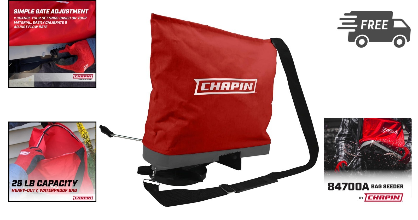 Seed Spreader Handheld Bag Fertilizer Spreader Yard Seeder for Grass