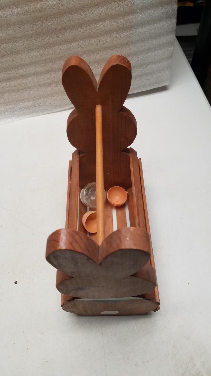 Handmade Wood Rabbit Design Basket (M)