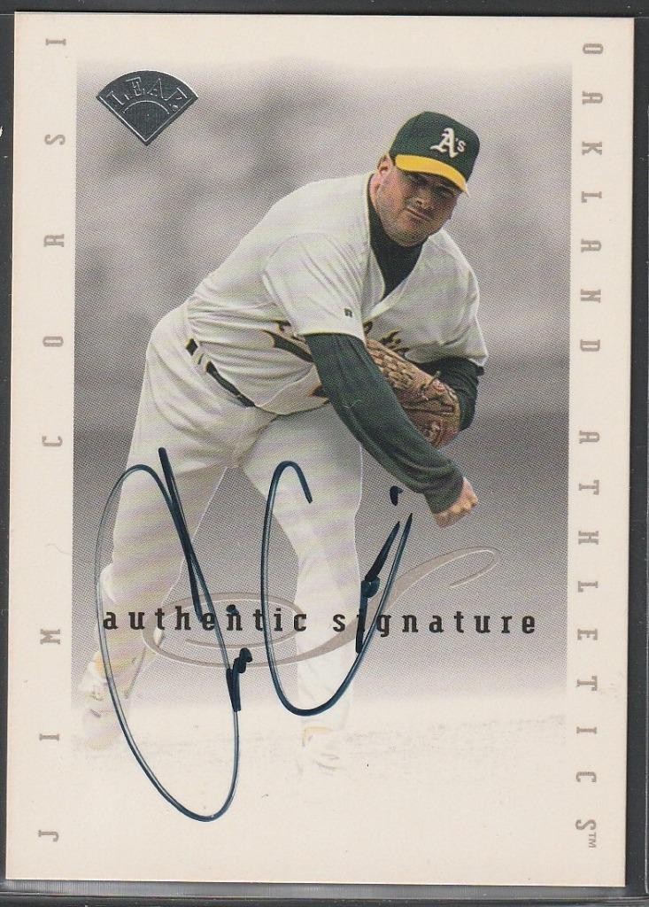 062,1996 Leaf Signature, Original Autograph of Jim Corsi, Athletics