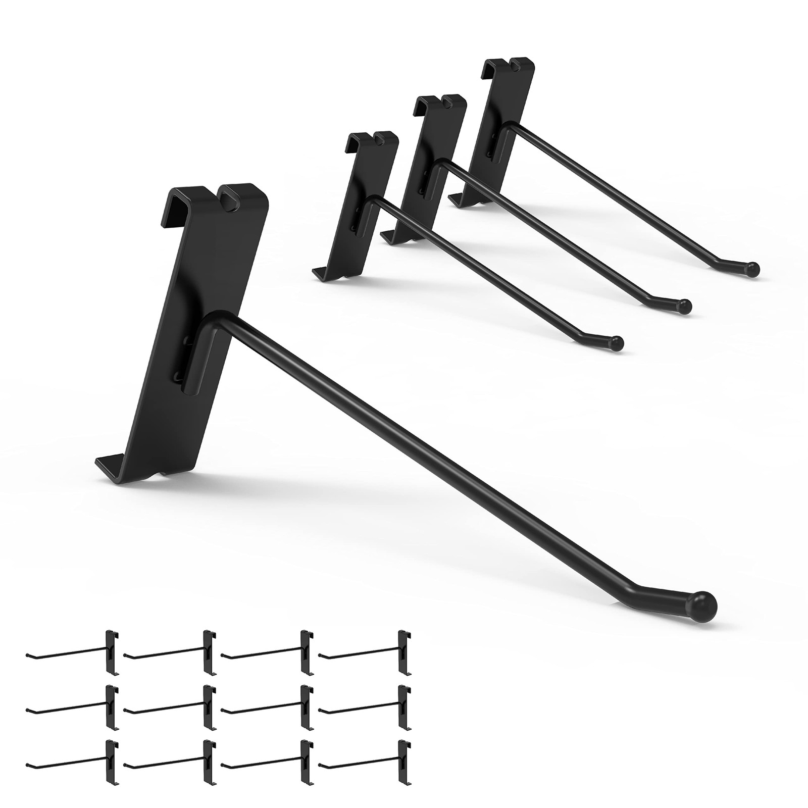 32 Pack 6 Inch Black Gridwall Hooks for 3 × 3 Wire Grid Panel