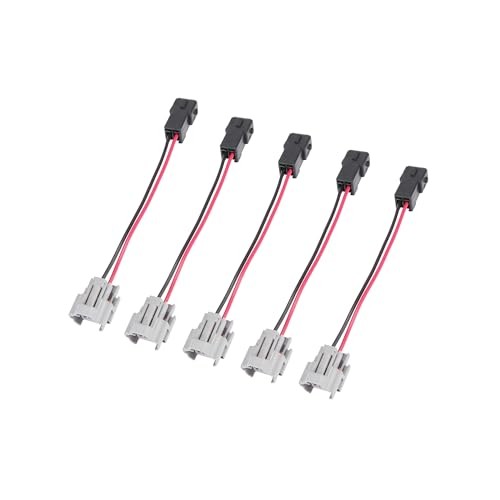 5pcs Car Fuel Injector Adapters Wired Cable Connector Plugs Female to Male