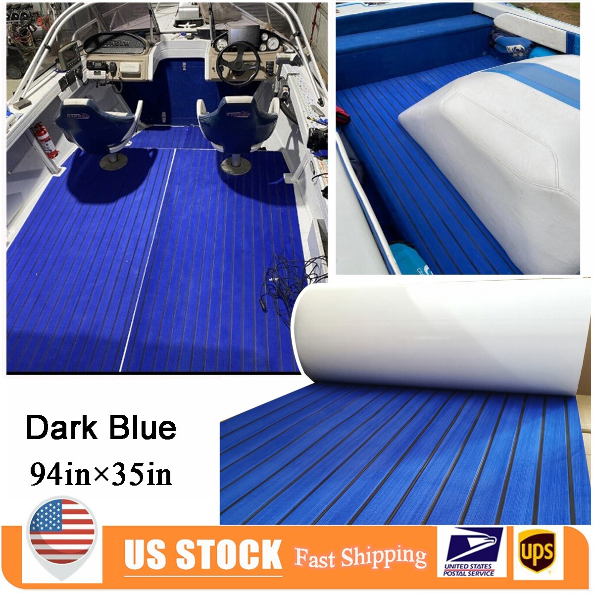 Dark Blue EVA Foam Boat Flooring Carpet Marine Teak Decking Sheet ,Self-adhesive