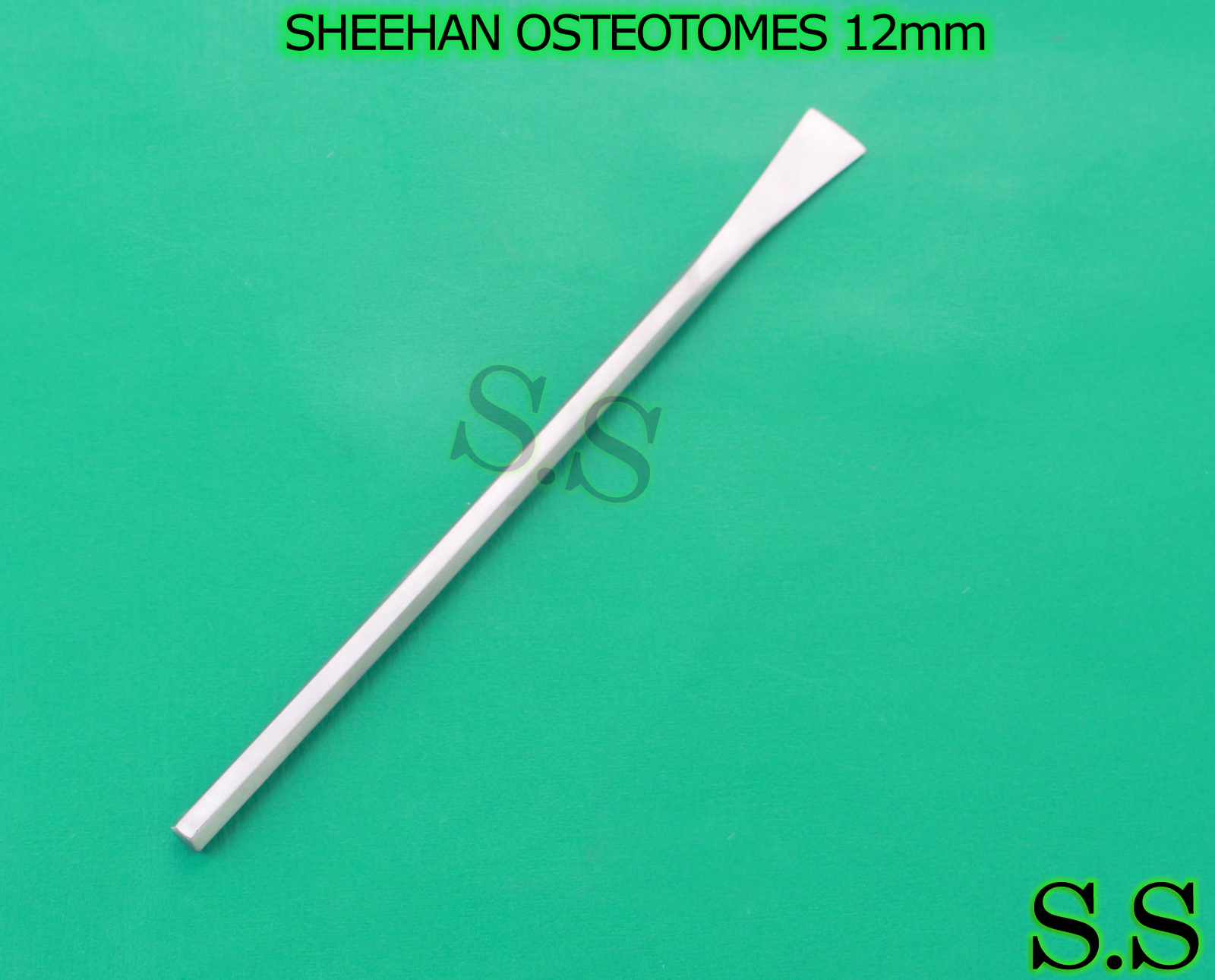 SHEEHAN OSTEOTOMES 6.25" hexagon handle 12mm wide Surgical Dental Instruments