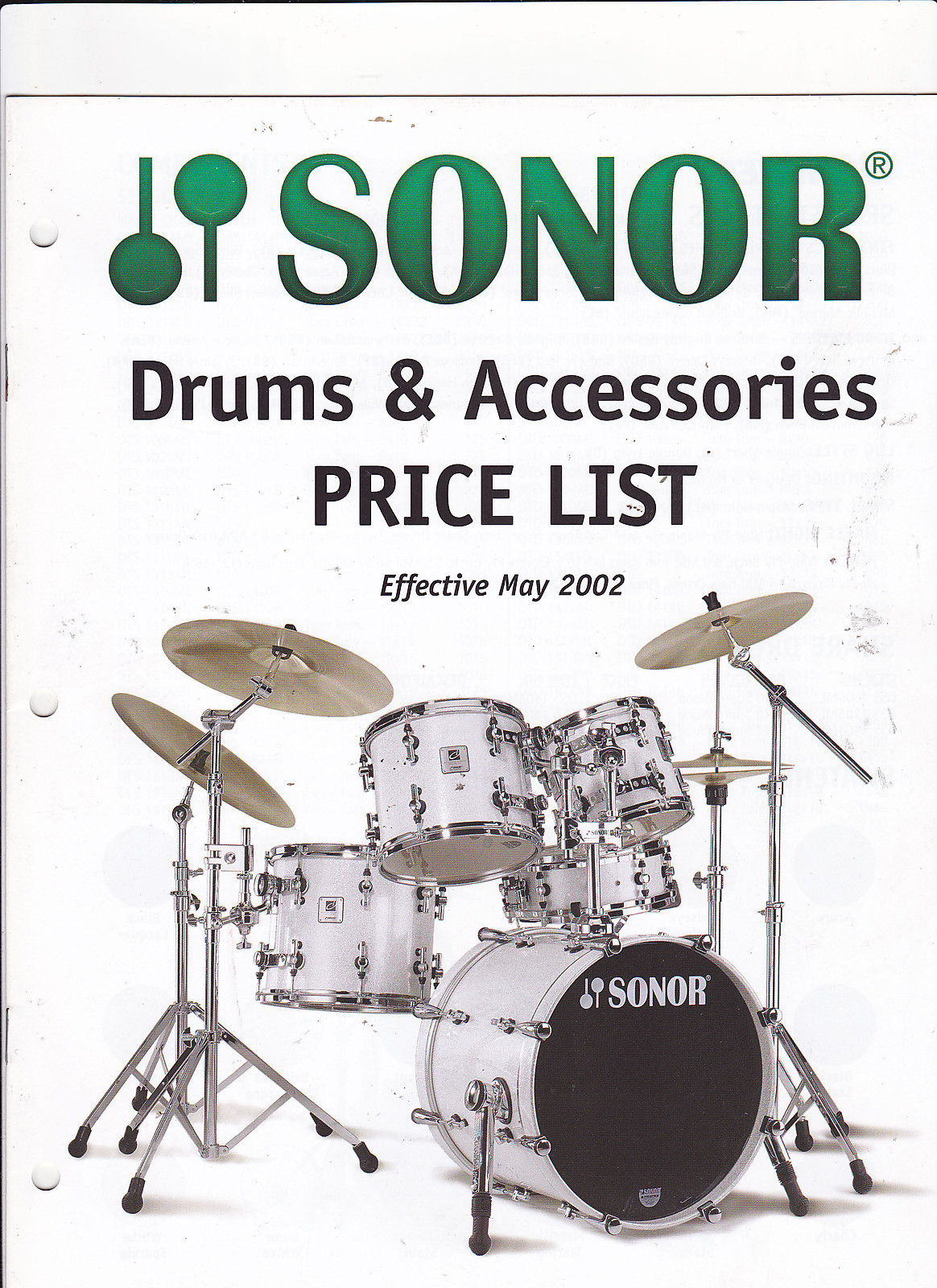 #MISC-0410 - 2002 SONOR DRUMS musical instrument catalog price list
