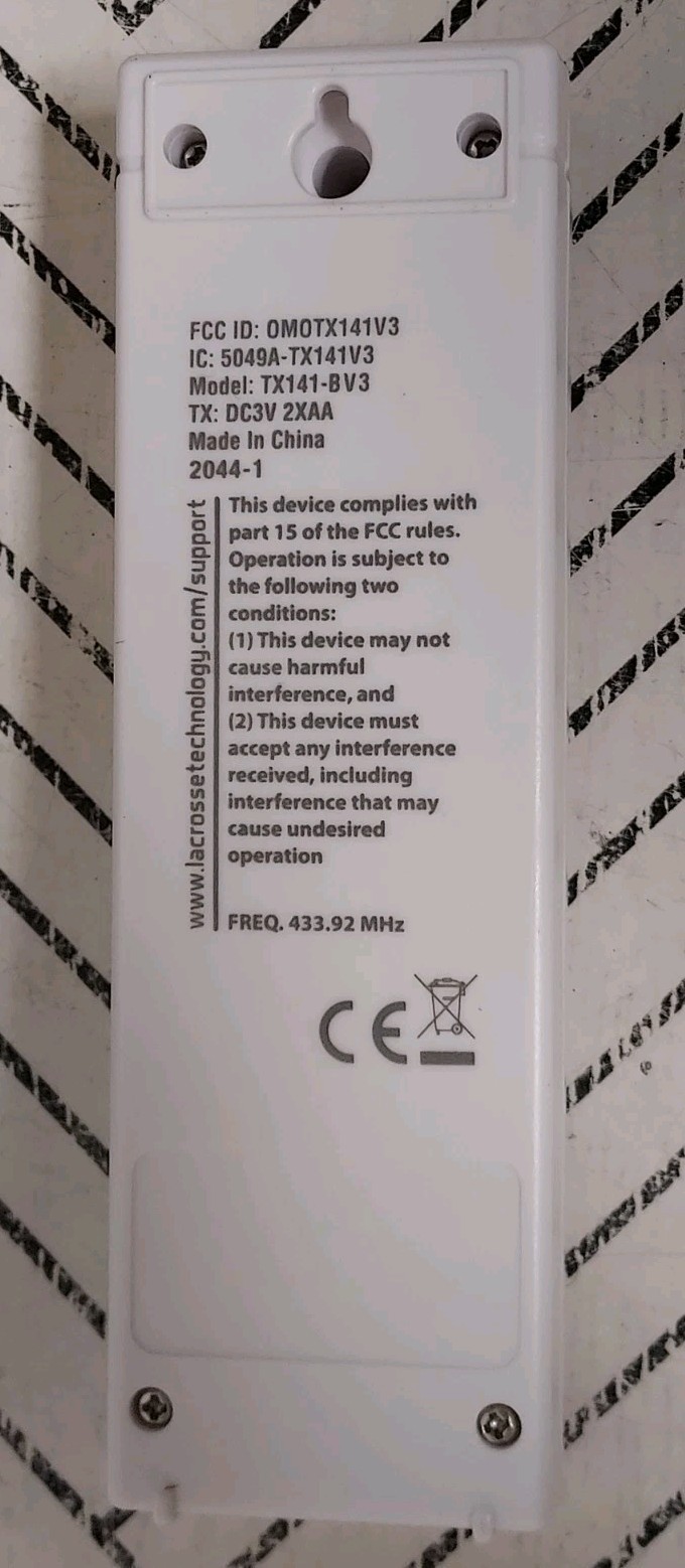 🥥 La Crossr Tech. White Wireless Temperature🆕️NO BOX‼️AS SHOWN👇