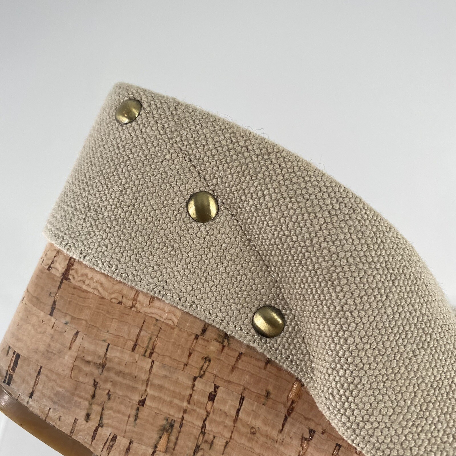Lucky Brand Womens Beige Cross Over Strap Miller Cork Wedge Sandals Size 7M