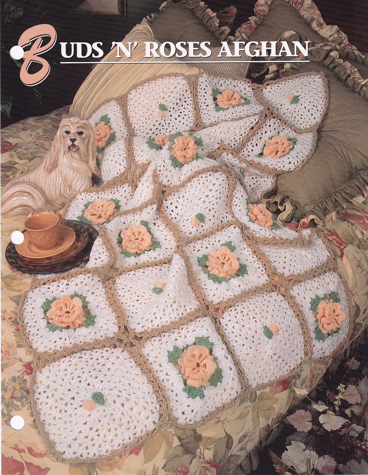 Annie's Crochet Afghan BUDS 'N' ROSES AFGHAN Pattern Leaflet