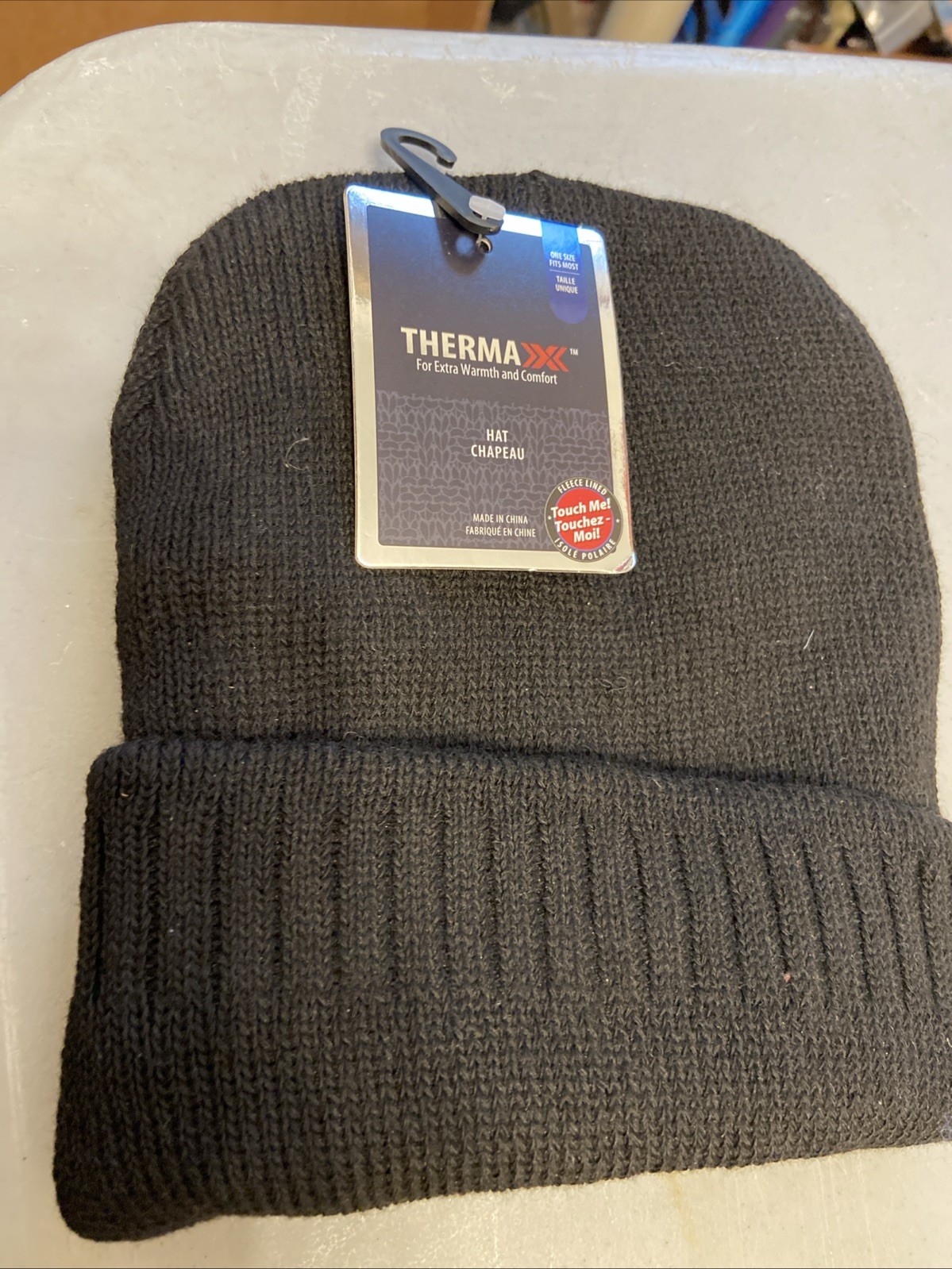 Therma X  Black Hat / Chapeau  Felt Lined - Warmth & Comfort - NWT