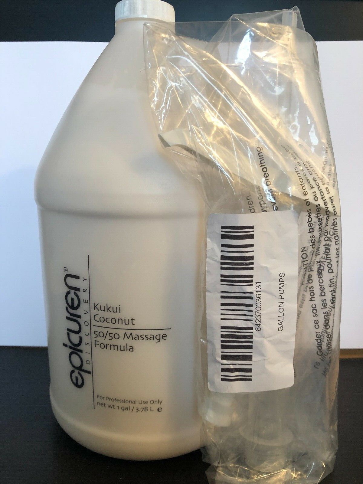 Epicuren Kukui Coconut 50/50 Massage Oil & Lotion 1 Gallon W/PUMP  Ships FREE!