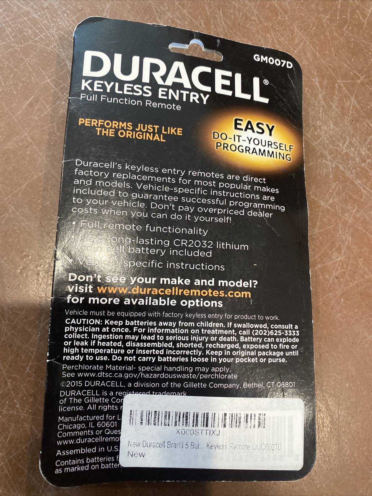 Duracell Full function remote GM 007D