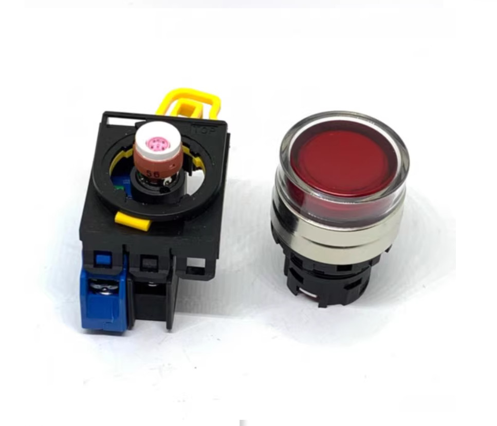 1PC New IDEC Self-reset button with light YW4L-MF2E02Q4Y 24V yellow 2NC #LL