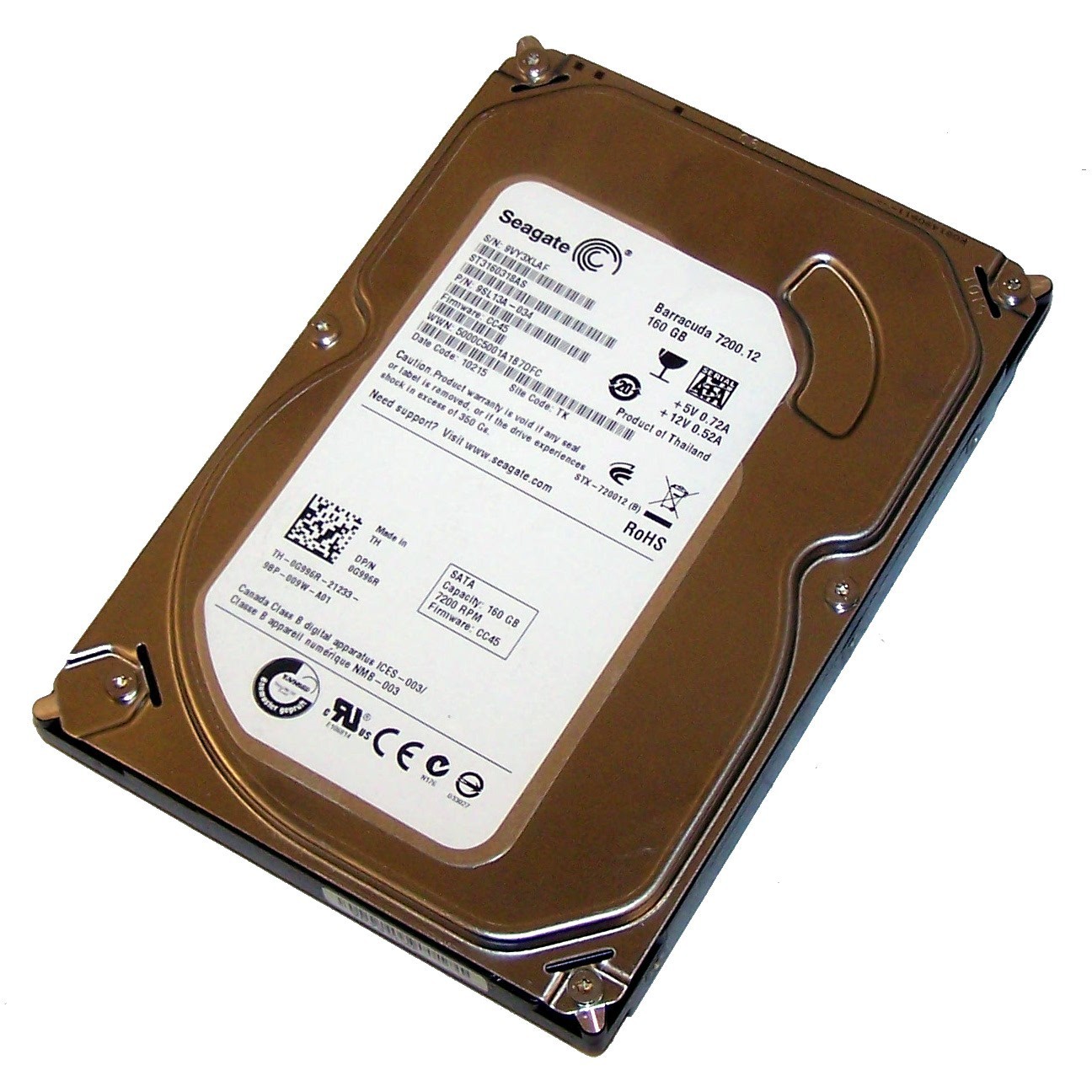 Dell 160Gb 7200rpm 3.5inch SATA Hard Disk Drive Tested Working