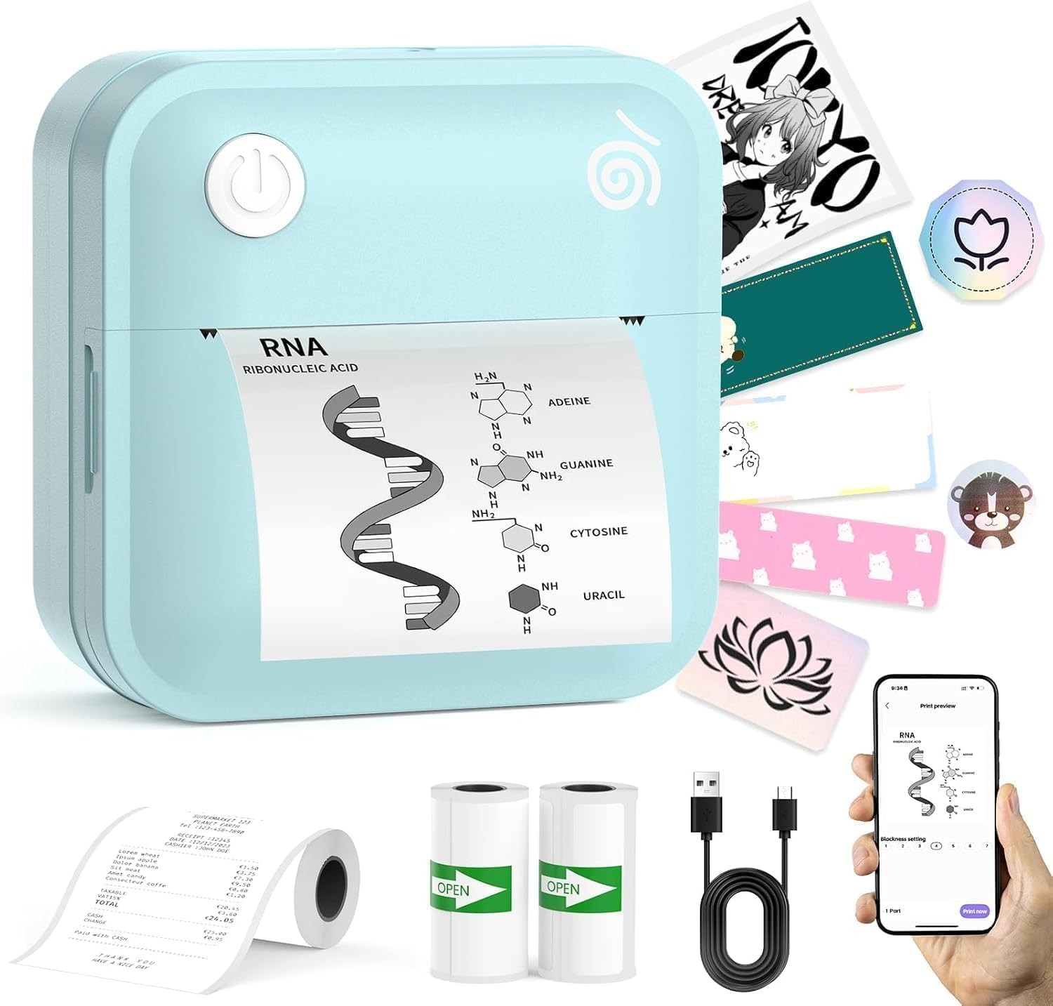 Label Maker Machine Portable Label Printer with Multiple Templates Wireless B...