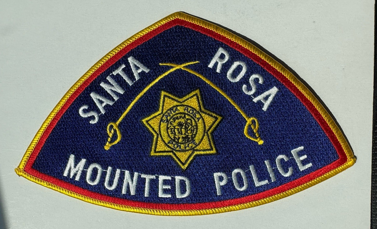 Santa Rosa California Mounted Police Patch ~ 7” Wide ~ RARE