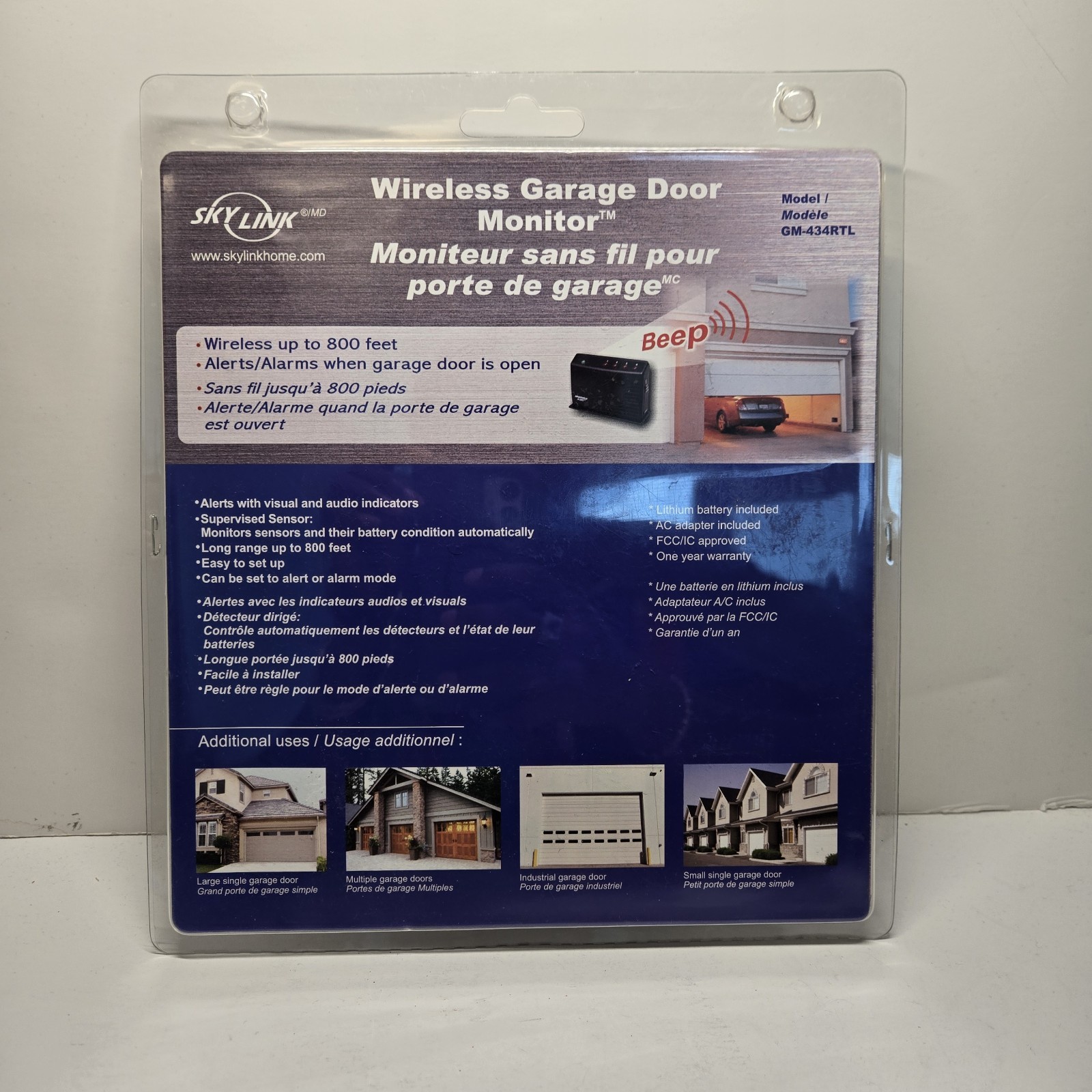 SkyLink Wireless Garage Door Monitor Alert Alarm Kit Model GM-434RTL NEW