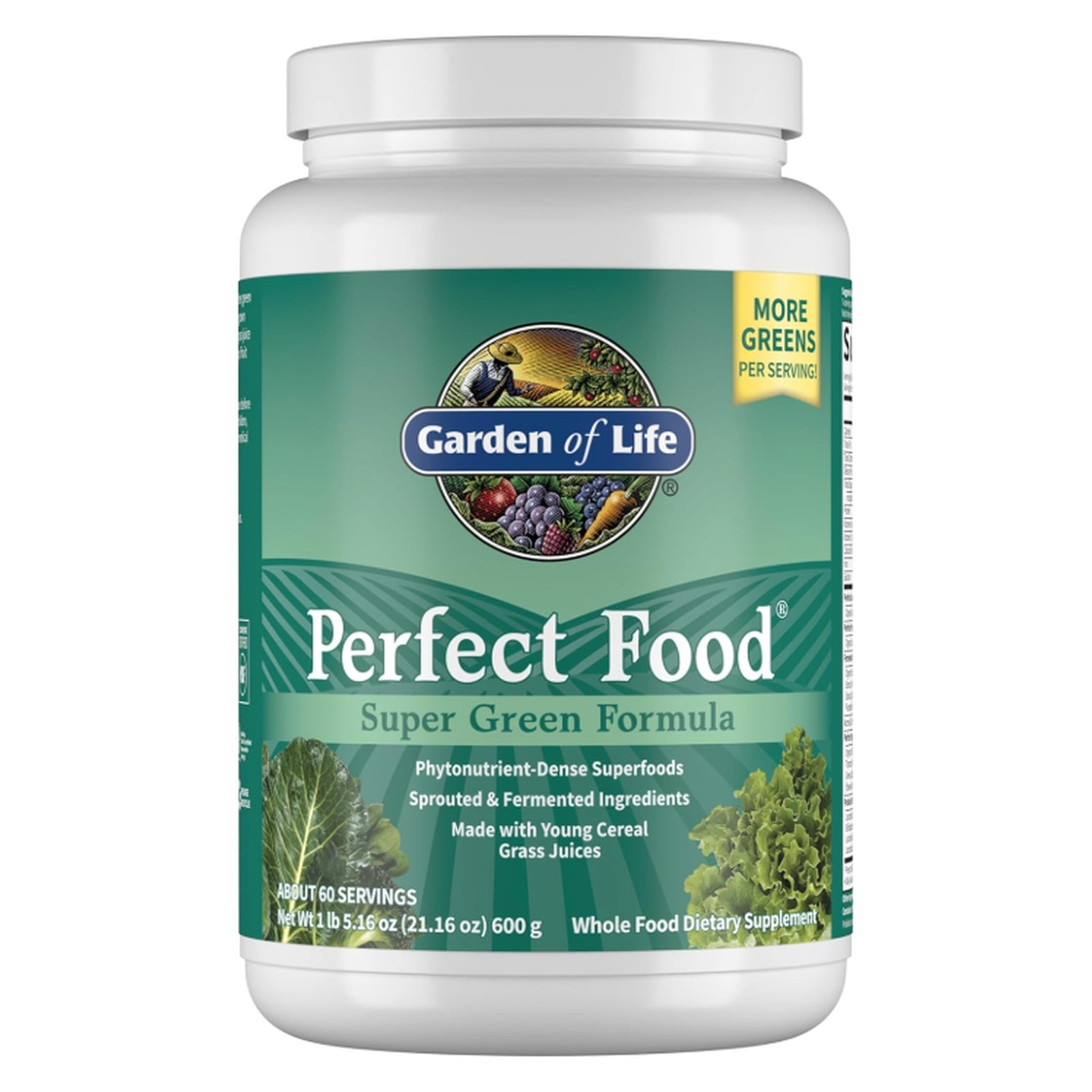 Garden of Life Perfect Food Super Green Formula Powder 21.16 oz New
