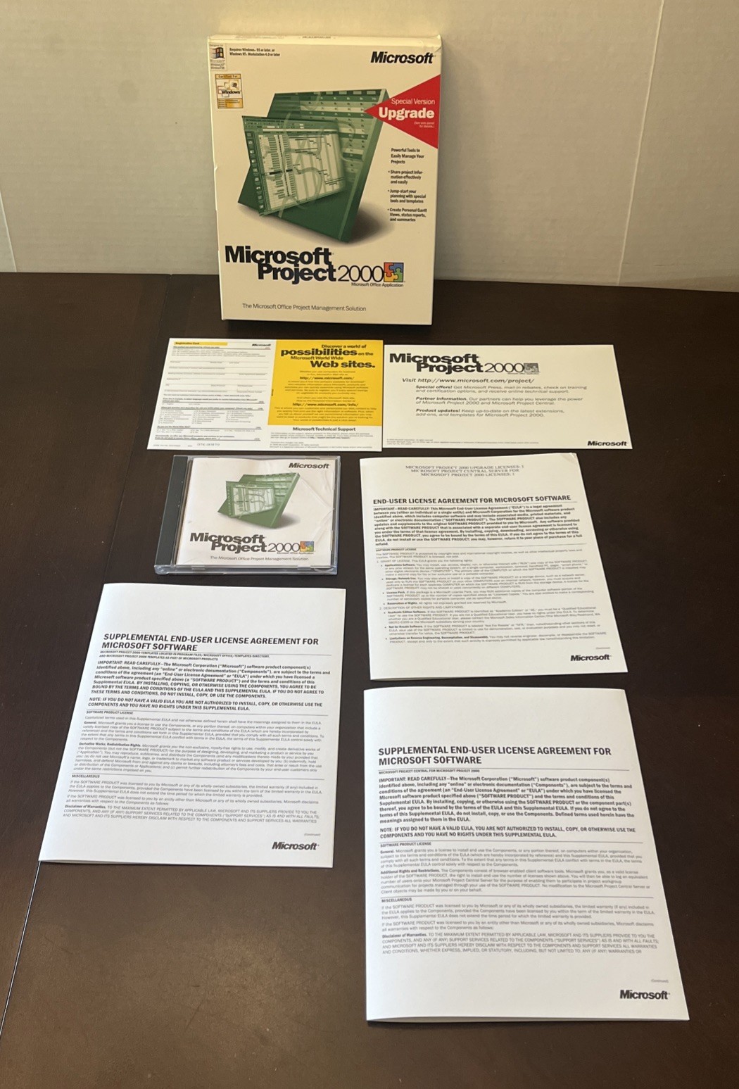 Microsoft Project 2000 Special Version Upgrade Windows 95 Or Later