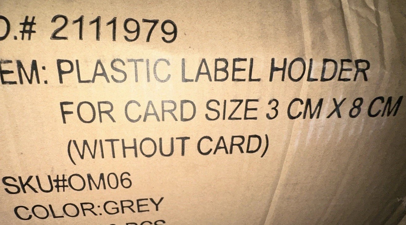 Label Holder Wire Self Grey New Open Box Quantity 100