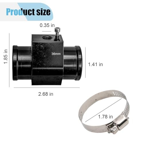 3PCS Auto Water Temp Joint Pipe, Aluminum Sensor Gauge Radiator Hose 36MM