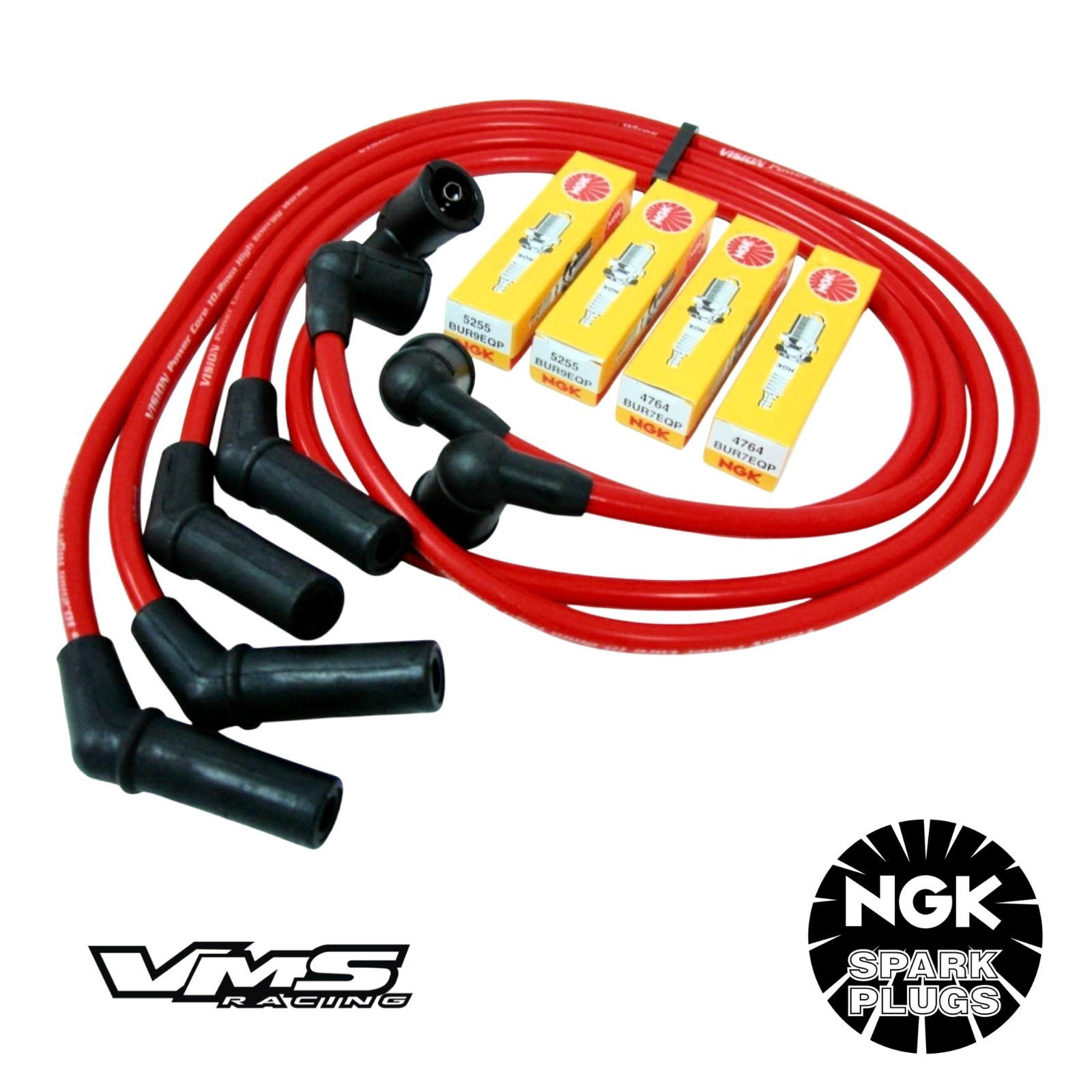 10.2MM RACING SPARK PLUG WIRES NGK PLATINUM PLUGS FOR MAZDA RX7 TURBO II 2 RED