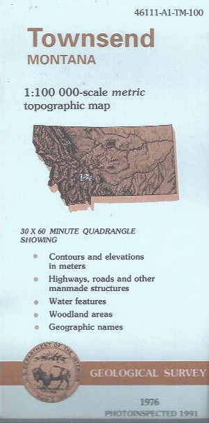 USGS 1:100,000 edition topographic map Townsend Montana
