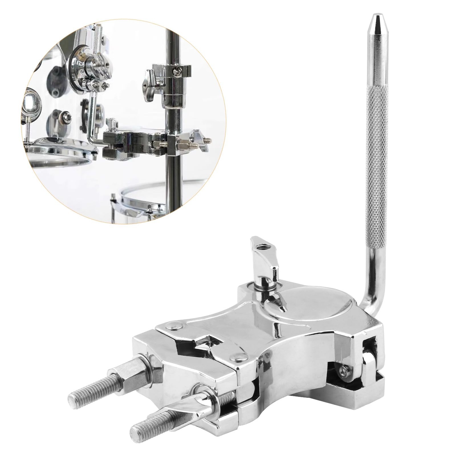 Cowbell Clamp L Rod Holder Adjustable Mount Bracket for Drum Percussion
