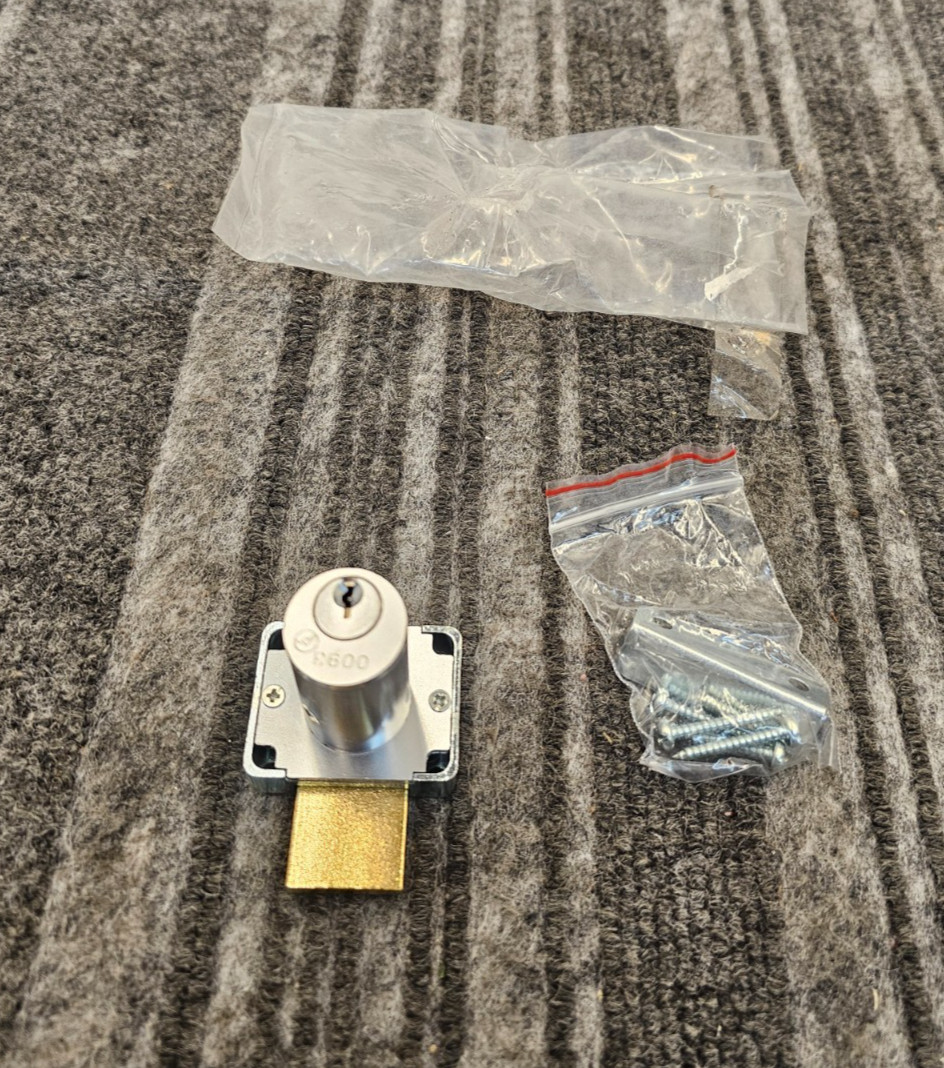 Olympus Lock Deadbolt Cabinet Door Key Lock Keyway Satin Plated 0093 (NO KEYS)