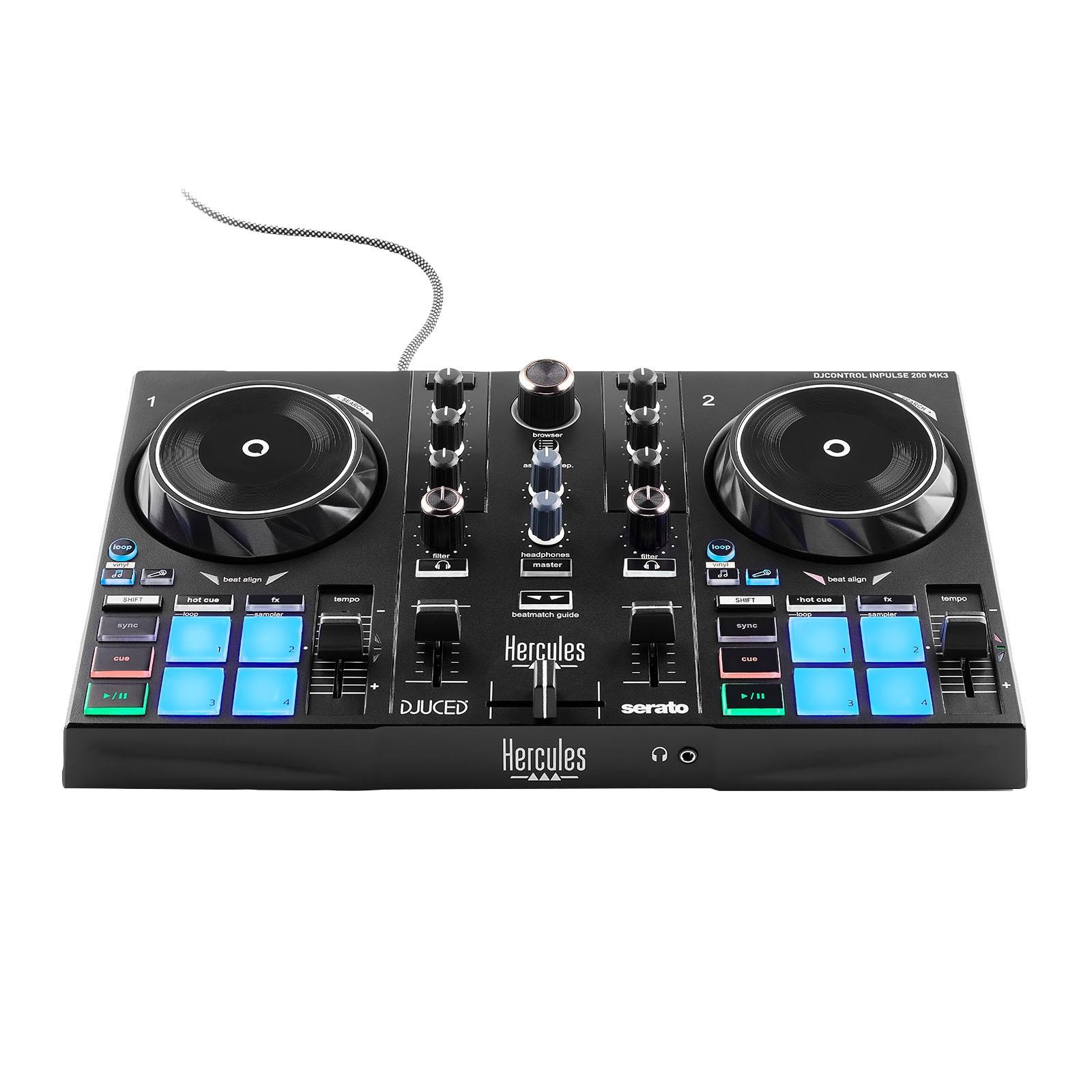 Hercules DJControl Inpulse 200 MK3 DJ Controller with Case Package